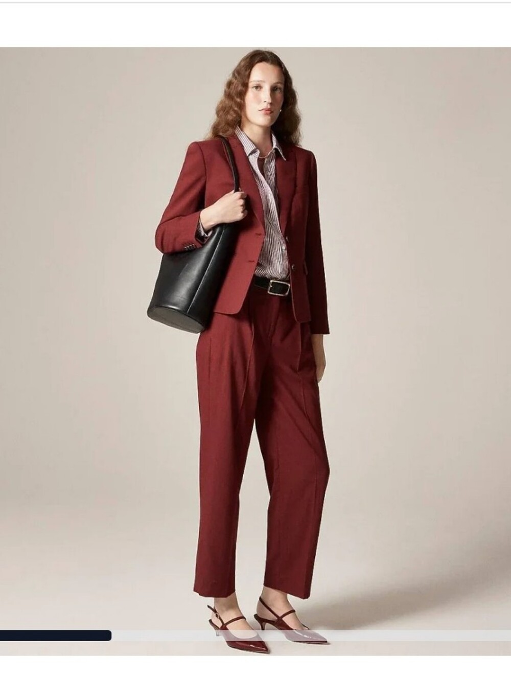 J.crew Mario Bellucci Pleated tapered Italian gauzy wool blend Rich Burgandy B1